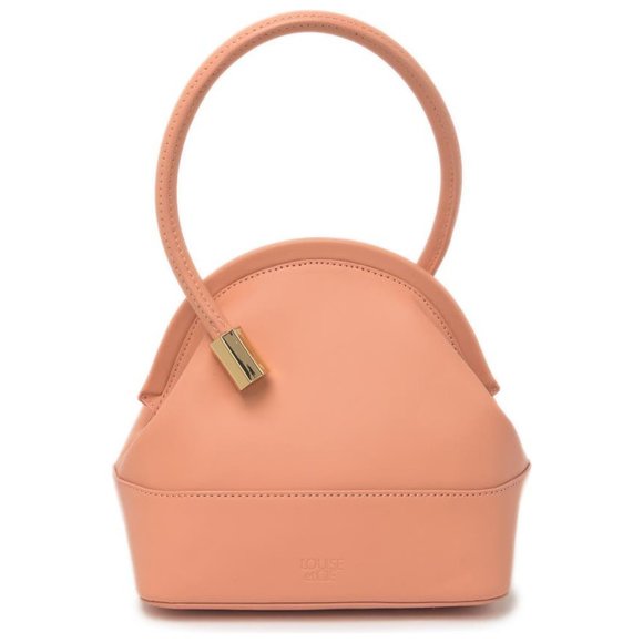 Louise et Cie Handbags - NEW Louise et Cie Isel Leather Pink Carnation Novelty Curved Frame Bucket Bag